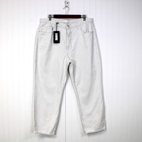 River Island Womens US12 Luxe‎ Collection Jeans White Straight Leg Button Fly - Picture 2 of 12